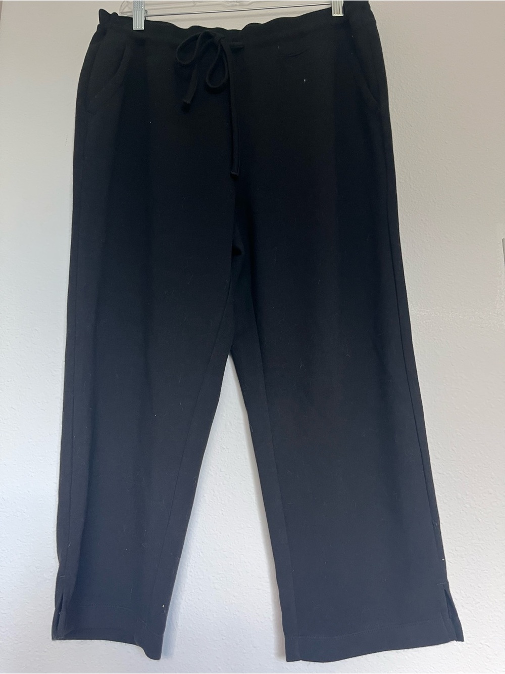 Black Cropped Drawstring Pants